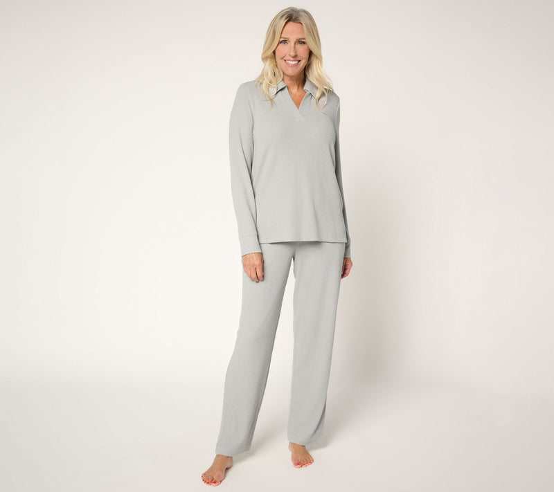 Cuddl Duds Petite Soft Rib Lounge Set — View 11