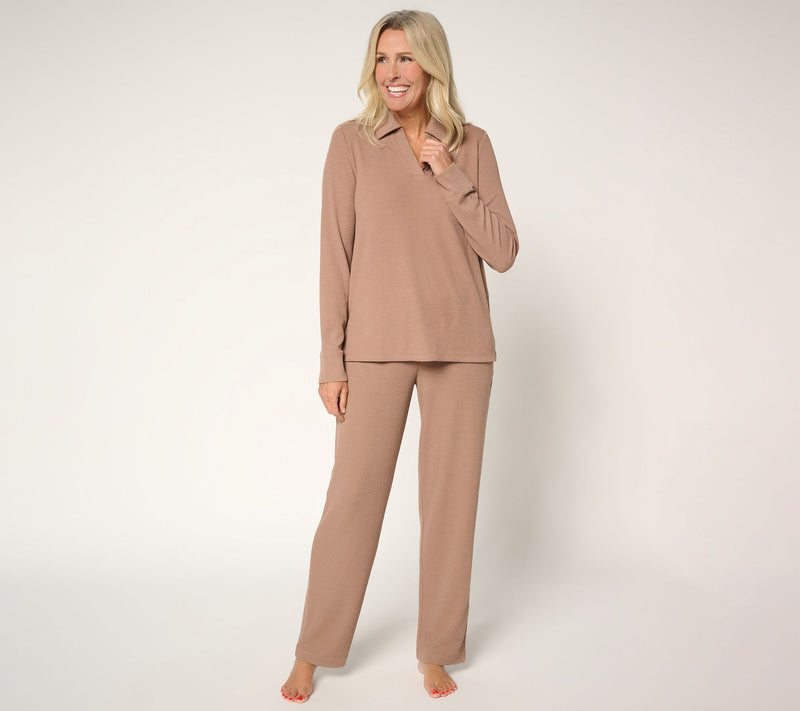 Cuddl Duds Petite Soft Rib Lounge Set — View 13