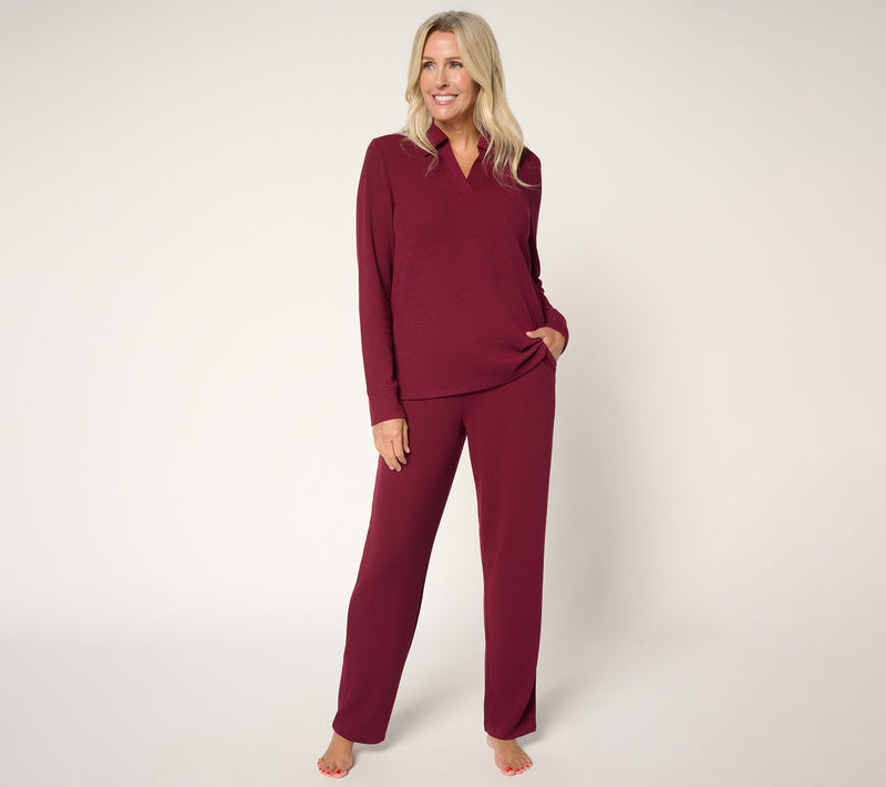 Cuddl Duds Petite Soft Rib Lounge Set — View 5