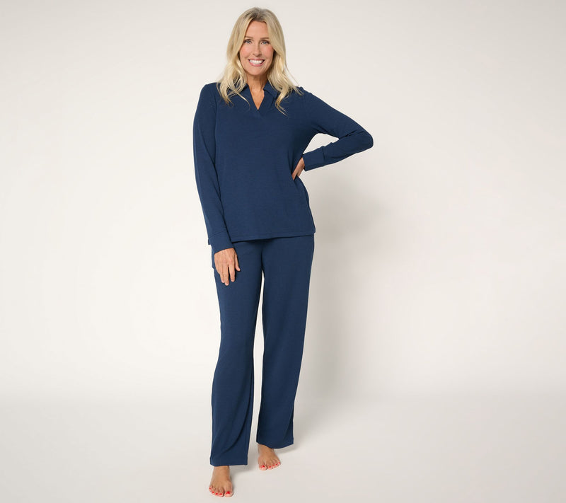 Cuddl Duds Tall Soft Rib Lounge Set — View 9