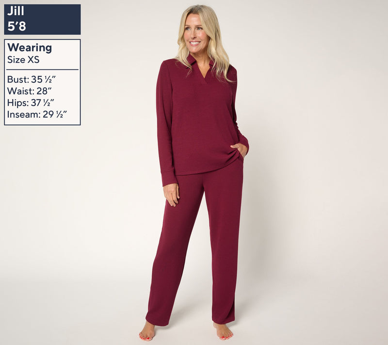 Cuddl Duds Tall Soft Rib Lounge Set — View 14