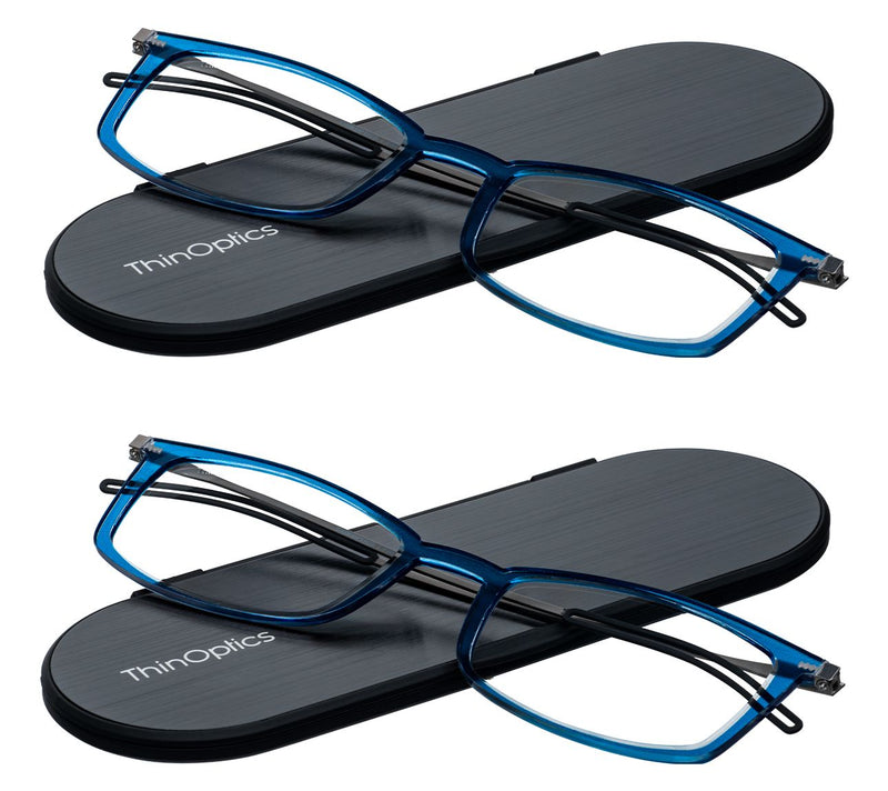 ThinOptics Set of 2 Full Frame Reading Glasses with Slim Cases — View 5