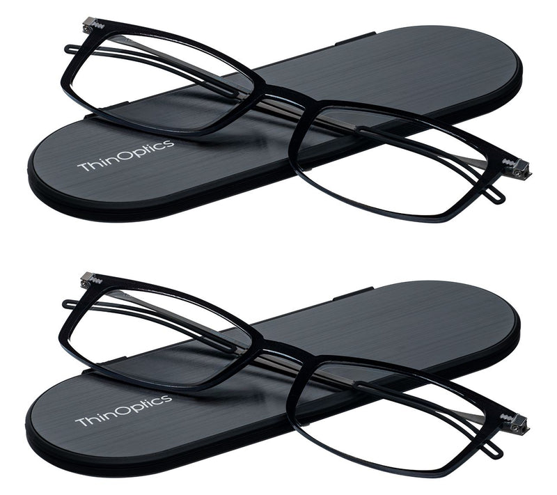 ThinOptics Set of 2 Full Frame Reading Glasses with Slim Cases — View 3