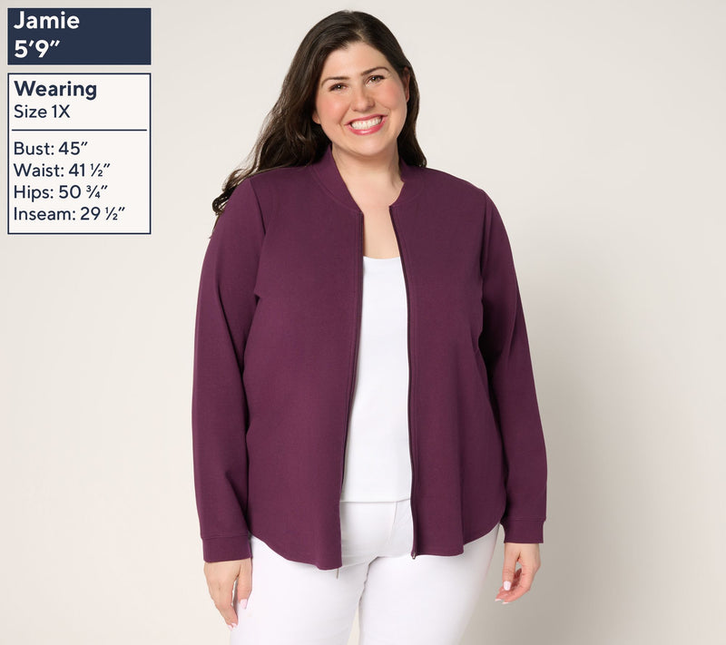 Denim & Co. Active Duo Stretch Zip Front Jacket — View 14