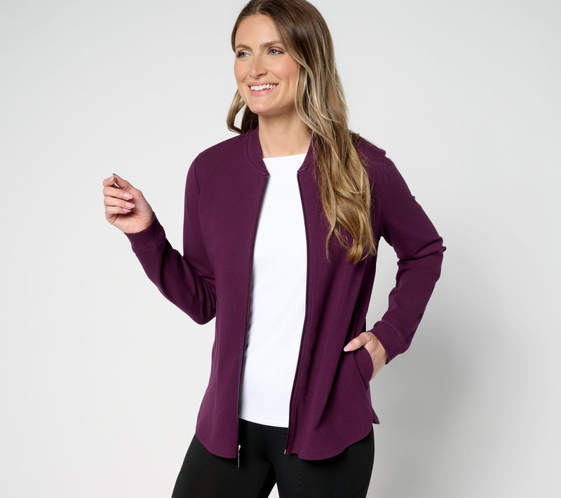 Denim & Co. Active Duo Stretch Zip Front Jacket — View 9