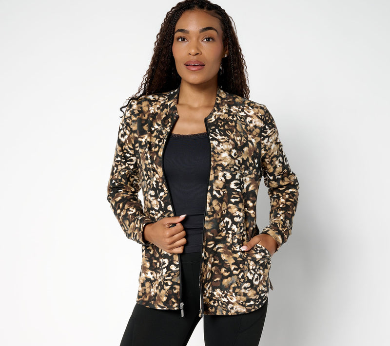 Denim & Co. Active Duo Stretch Zip Front Jacket — View 7