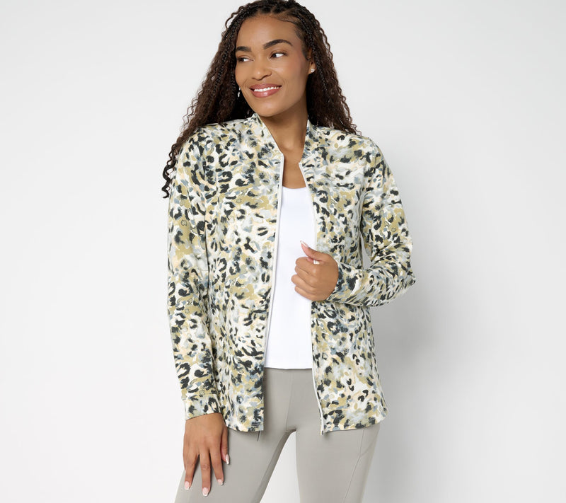 Denim & Co. Active Duo Stretch Zip Front Jacket — View 3