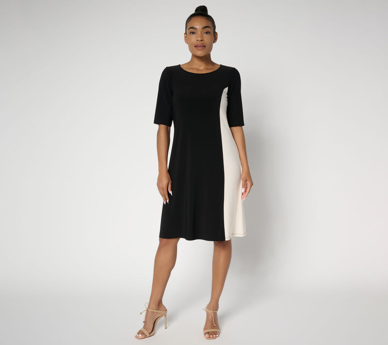 Women with Control Regular La Roma Jersey Color Block Dress — View 8