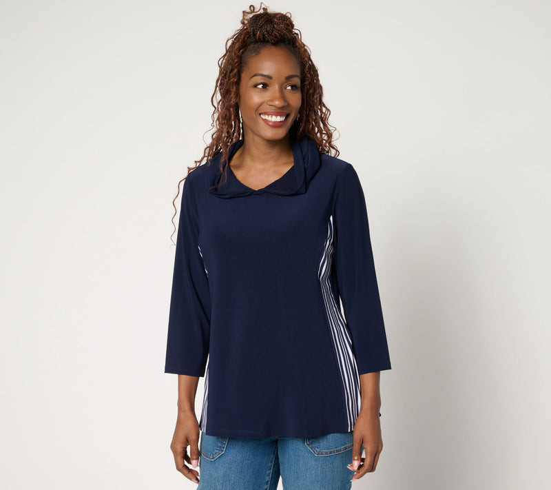 Women with Control La Roma Jersey Hooded Top with Stripe Detail — View 12