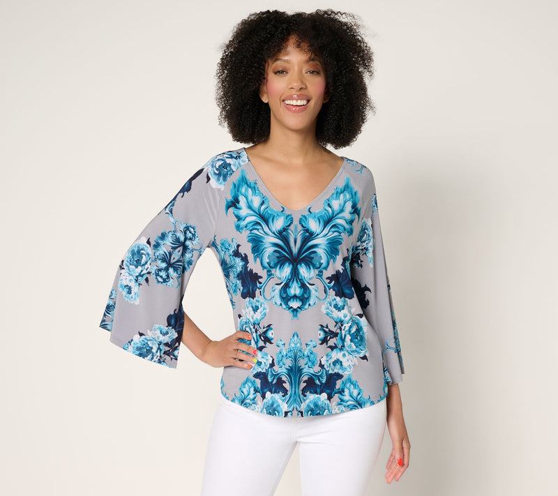 Women with Control Como Jersey Printed Blouse — Main view