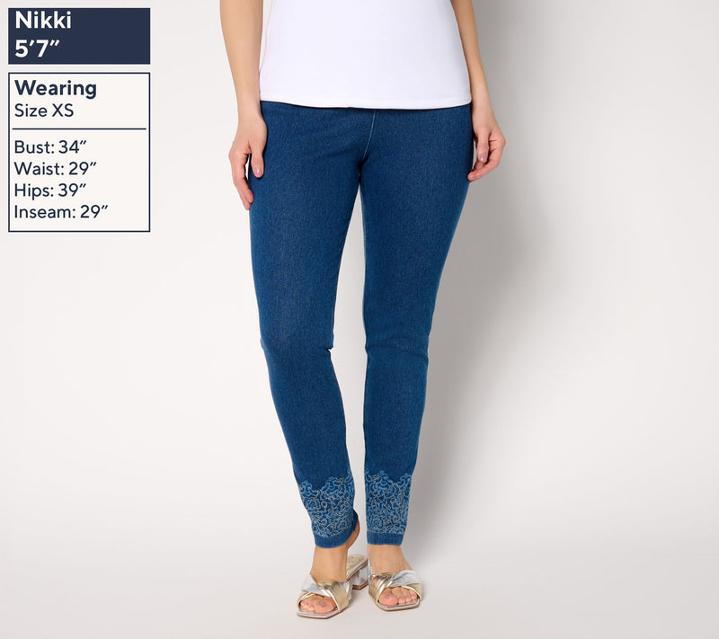 Women with Control Tummy Control Petite Prime Stretch Denim Jeans — View 9
