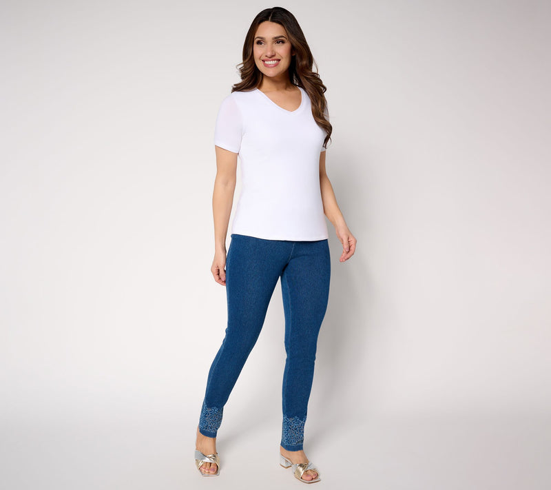 Women with Control Tummy Control Petite Prime Stretch Denim Jeans — View 11