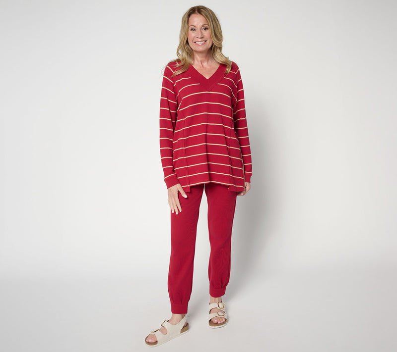 Women with Control Jacquard Stripe Top — View 5