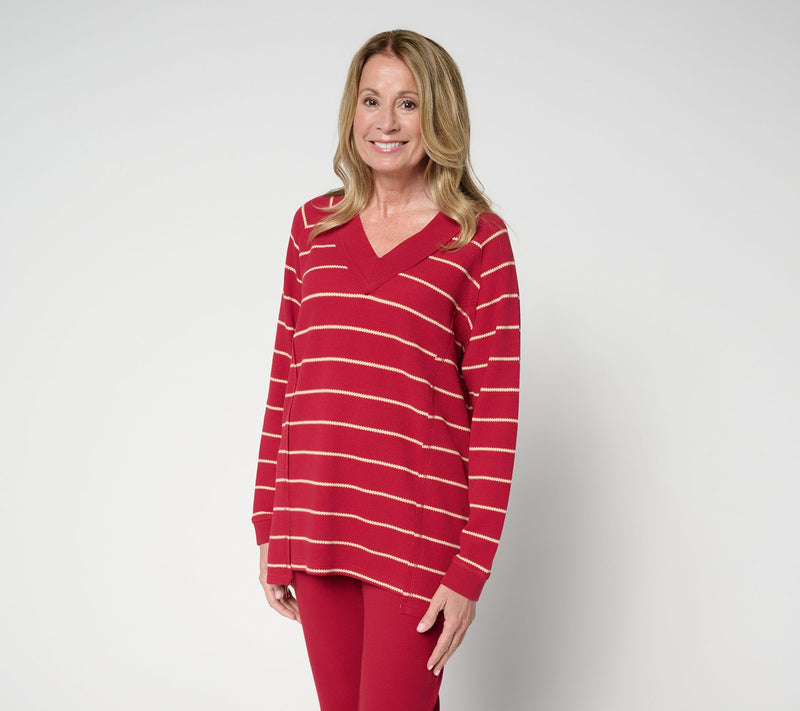 Women with Control Jacquard Stripe Top — Main view