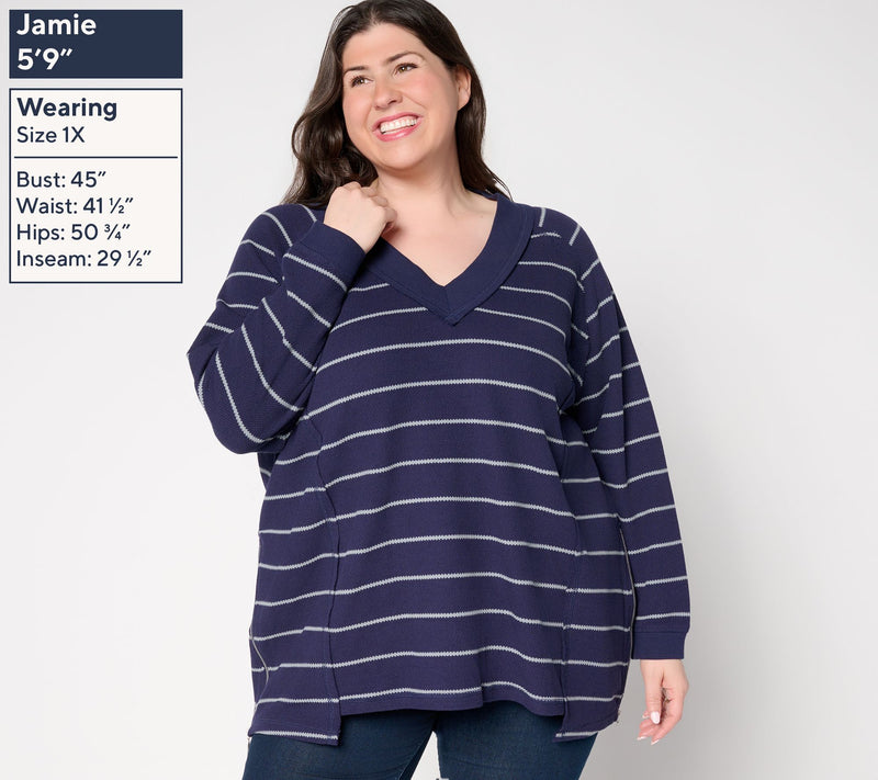 Women with Control Jacquard Stripe Top — View 2