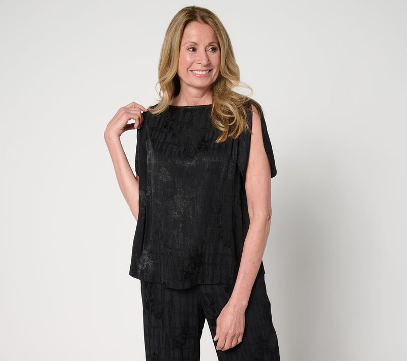 Carla Rockmore Collection Split Sleeve Foil Blouse — View 7