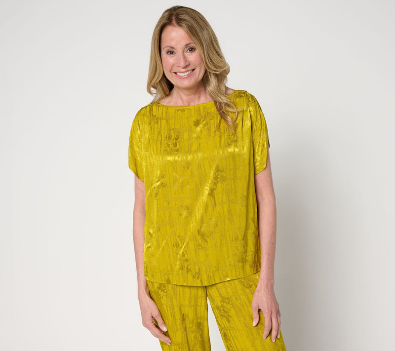 Carla Rockmore Collection Split Sleeve Foil Blouse — View 9