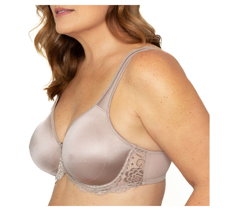 Lunaire Seamless Underwire Bra with Lace Trim — View 2