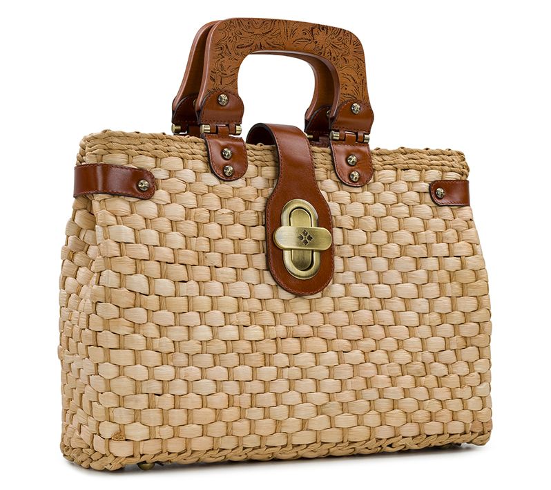 Patricia Nash Valpiana Woven Satchel with Leather Trim — View 3