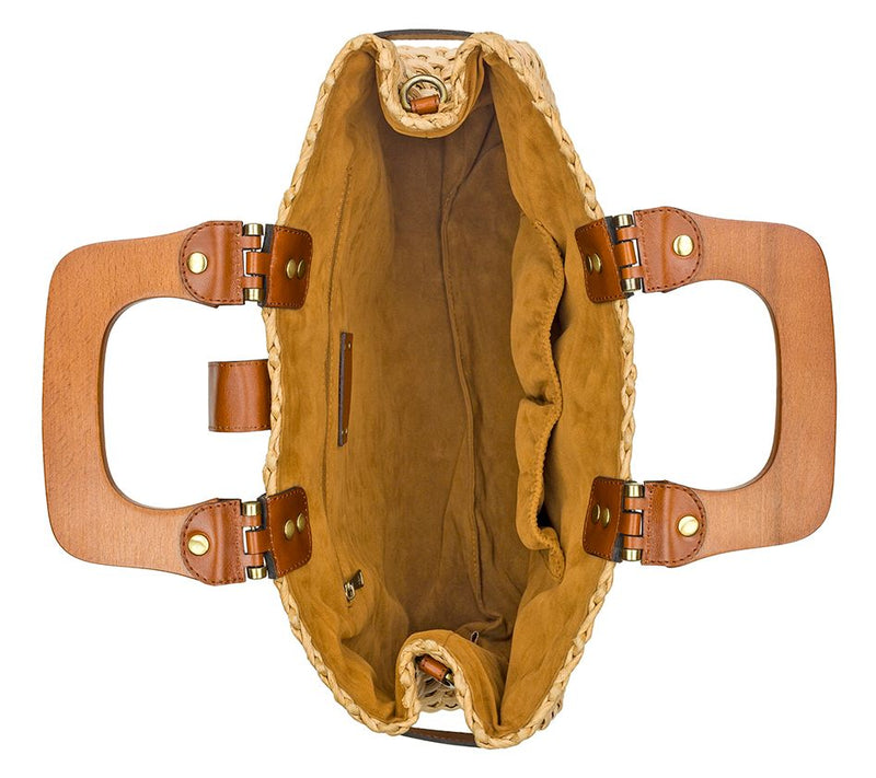 Patricia Nash Valpiana Woven Satchel with Leather Trim — View 4