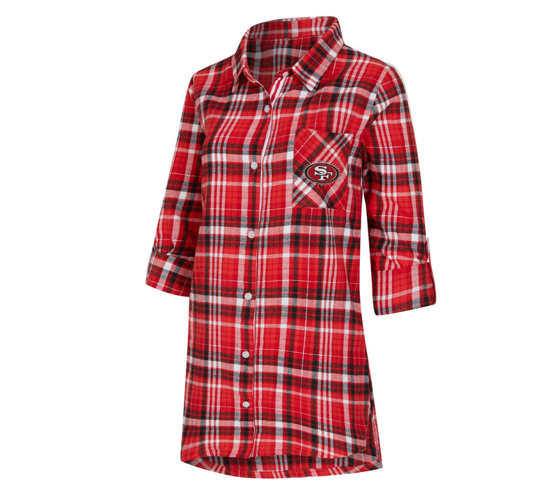 NFL Officially Licensed Women's Plaid Shirt w/ Rhinestones — View 2