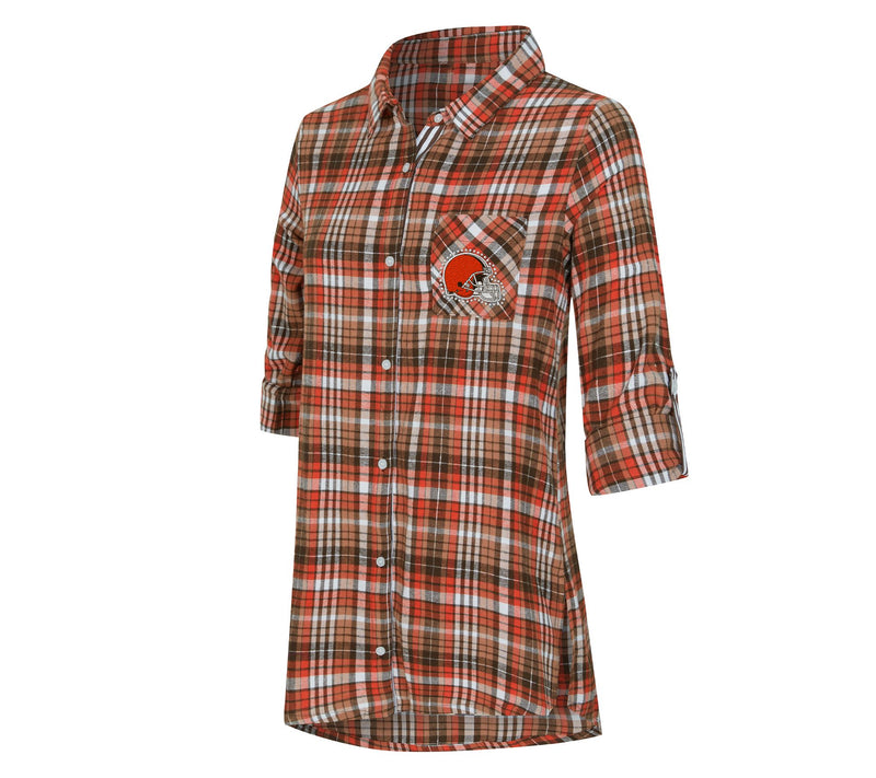 NFL Officially Licensed Women's Plaid Shirt w/ Rhinestones — View 13