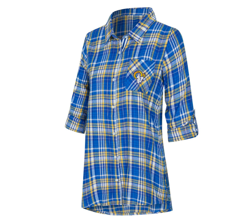 NFL Officially Licensed Women's Plaid Shirt w/ Rhinestones — View 56