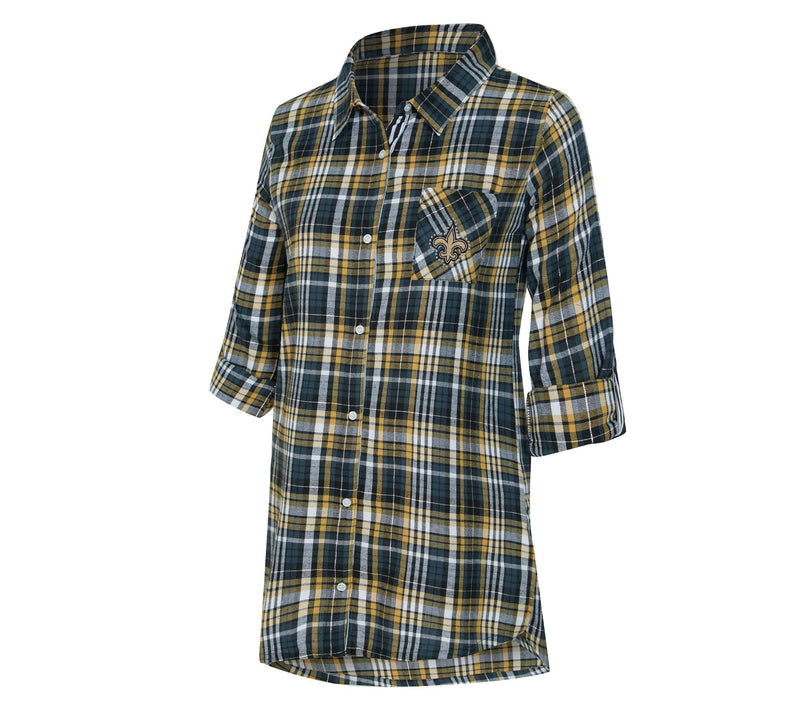 NFL Officially Licensed Women's Plaid Shirt w/ Rhinestones — View 46