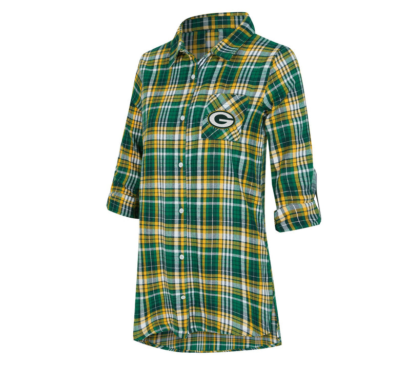 NFL Officially Licensed Women's Plaid Shirt w/ Rhinestones — View 37