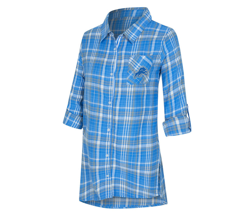 NFL Officially Licensed Women's Plaid Shirt w/ Rhinestones — View 34
