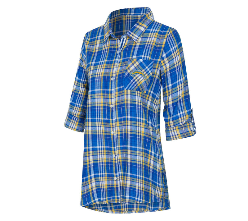 NFL Officially Licensed Women's Plaid Shirt w/ Rhinestones — View 16