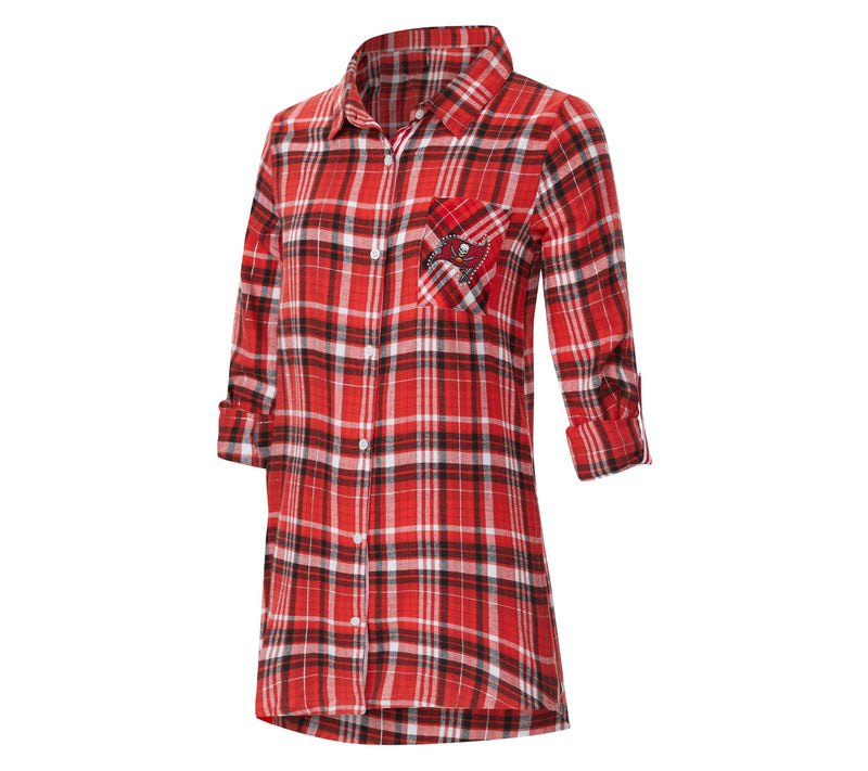 NFL Officially Licensed Women's Plaid Shirt w/ Rhinestones — View 49