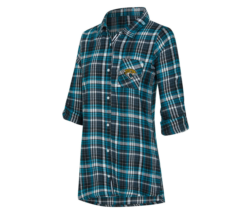 NFL Officially Licensed Women's Plaid Shirt w/ Rhinestones — View 30