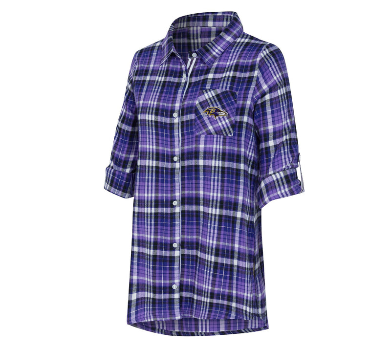 NFL Officially Licensed Women's Plaid Shirt w/ Rhinestones — View 63