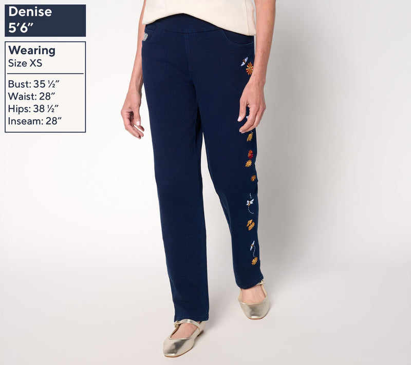 Quacker Factory DreamJeannes Regular All A Buzz Straight Leg Pants — View 9