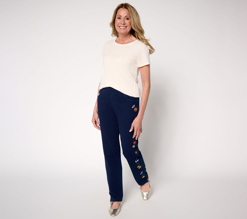 Quacker Factory DreamJeannes Short All a Buzz Straight Leg Pants — View 11
