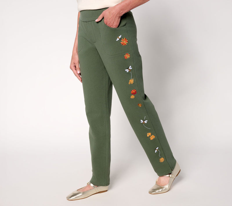 Quacker Factory DreamJeannes Short All a Buzz Straight Leg Pants — View 7