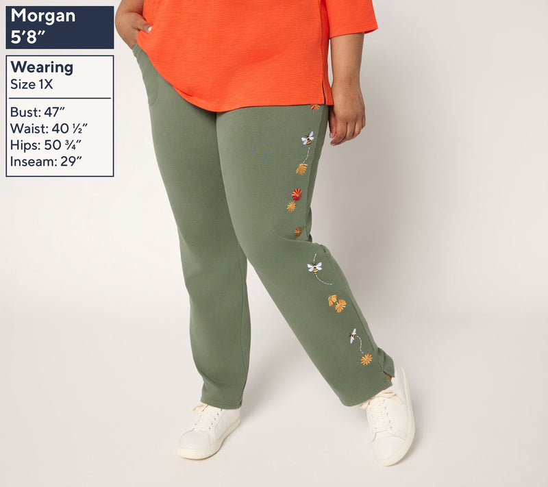 Quacker Factory DreamJeannes Short All a Buzz Straight Leg Pants — View 8