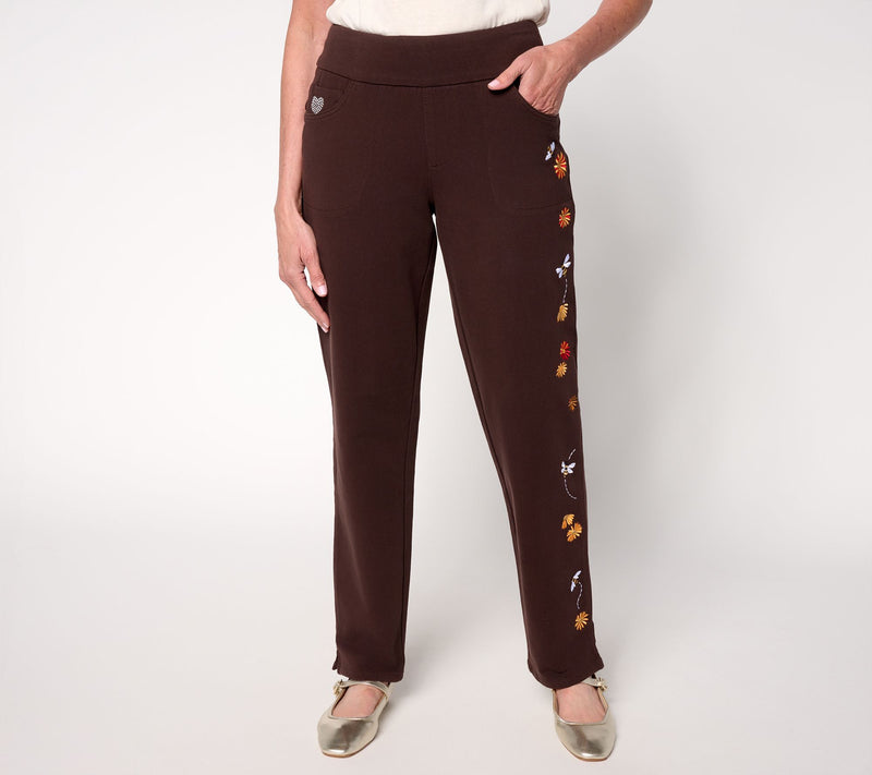 Quacker Factory DreamJeannes Short All a Buzz Straight Leg Pants — View 5