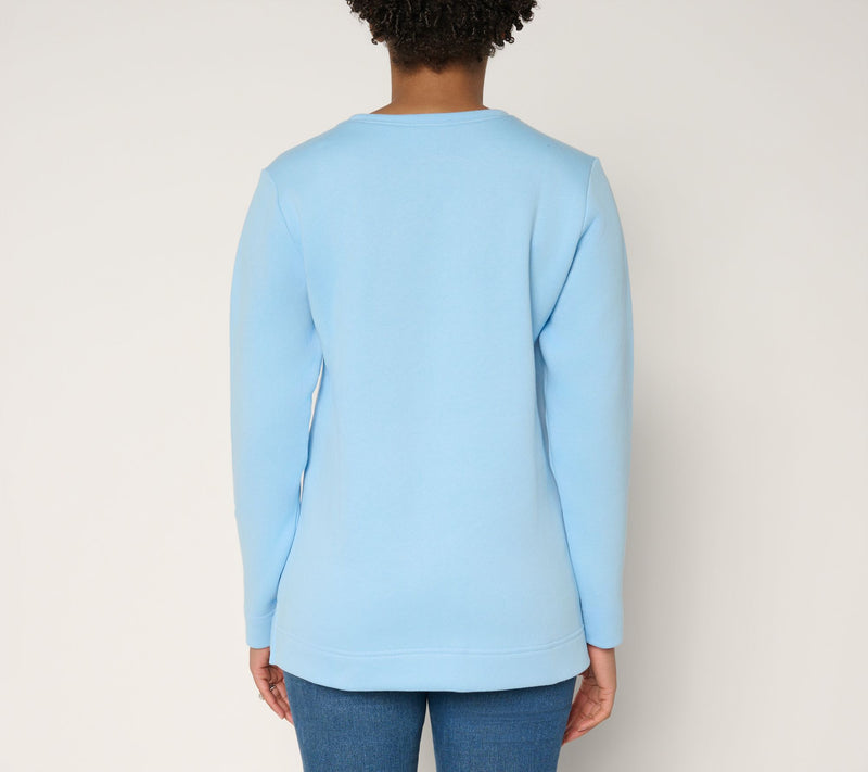 Quacker Factory Merry and Bright Long Sleeve Sweatshirt — View 4