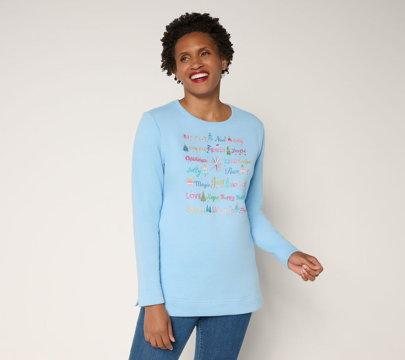 Quacker Factory Merry and Bright Long Sleeve Sweatshirt — View 12