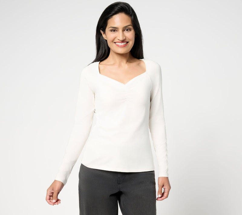 Me by Jennie Garth Terraza Top with Sweetheart Neckline — View 14