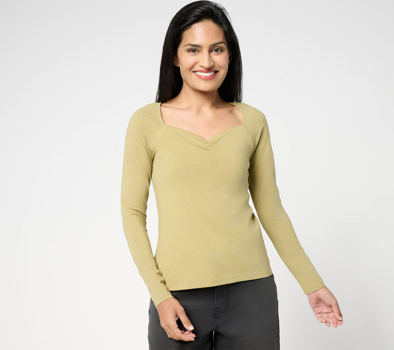 Me by Jennie Garth Terraza Top with Sweetheart Neckline — View 15