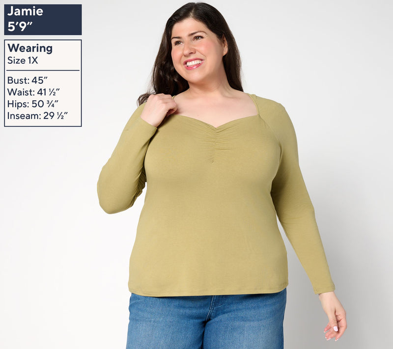 Me by Jennie Garth Terraza Top with Sweetheart Neckline — View 3
