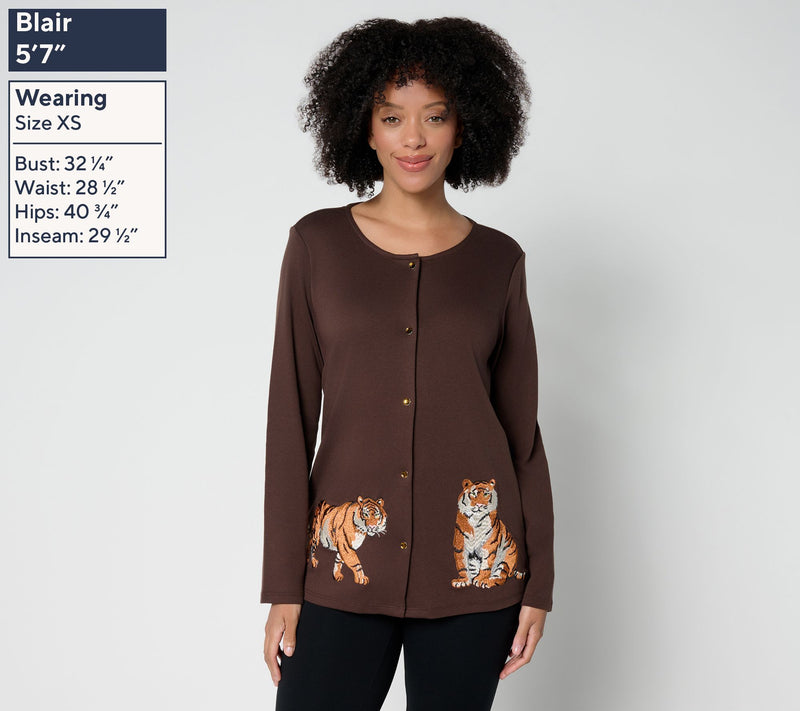 Quacker Factory On the Prowl Snap-Front Cardigan — View 7