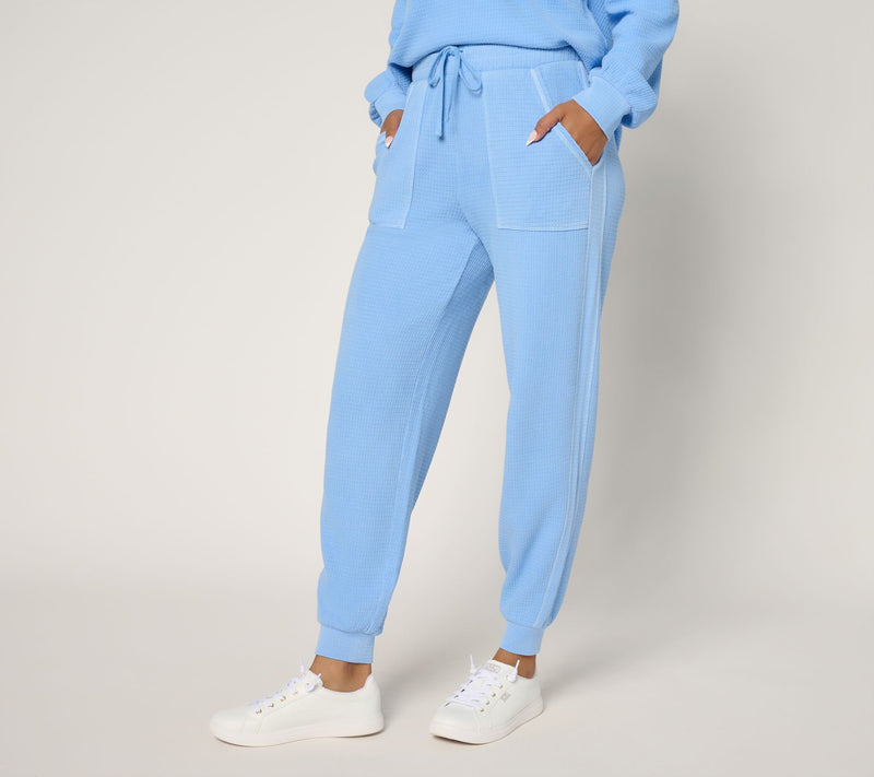 AnyBody Regular Washed Waffle Knit Joggers — View 16