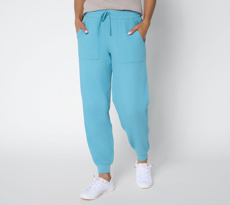 AnyBody Petite Washed Waffle Knit Joggers — View 13