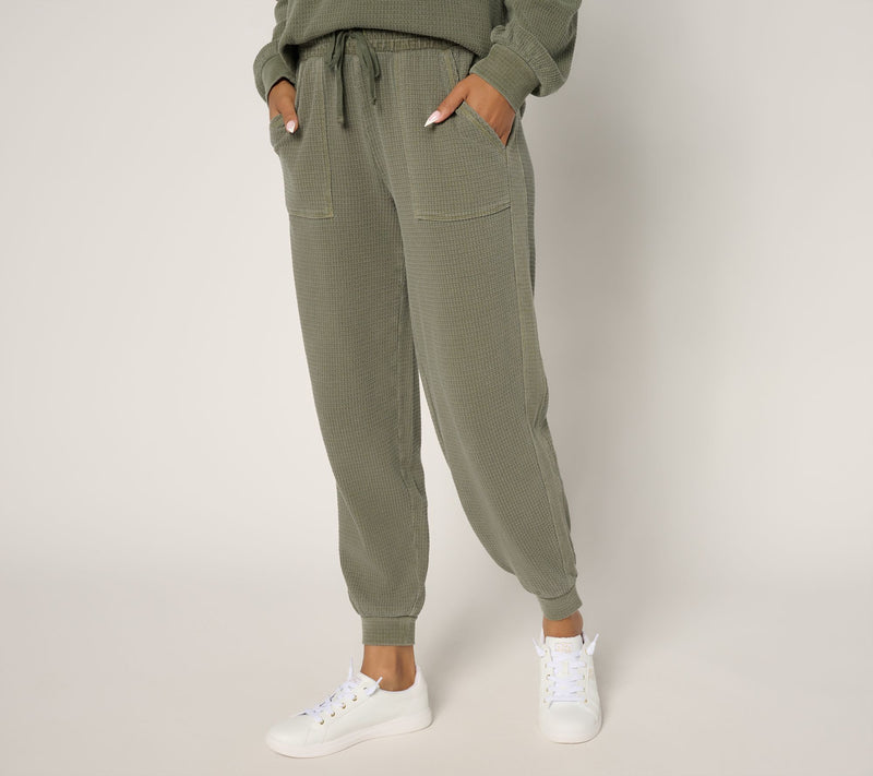 AnyBody Petite Washed Waffle Knit Joggers — View 11