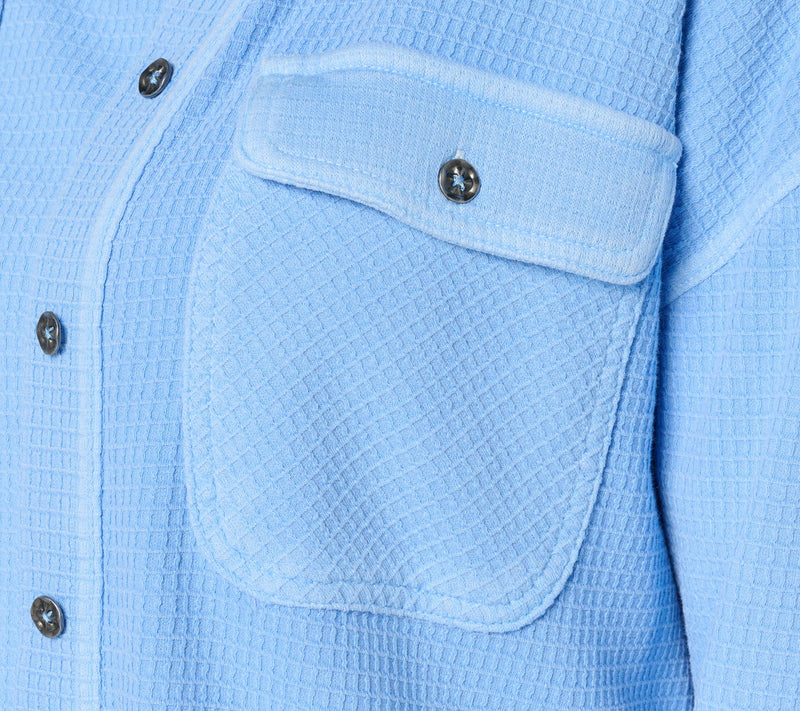 AnyBody Washed Waffle Knit Button Front Top — View 6