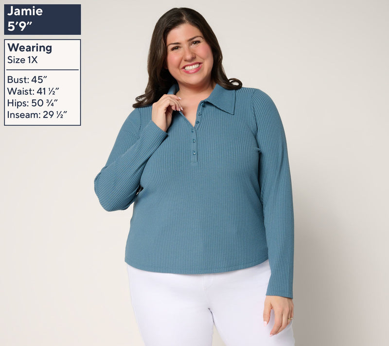 Me by Jennie Garth La Quinta Long Sleeve Top — View 2